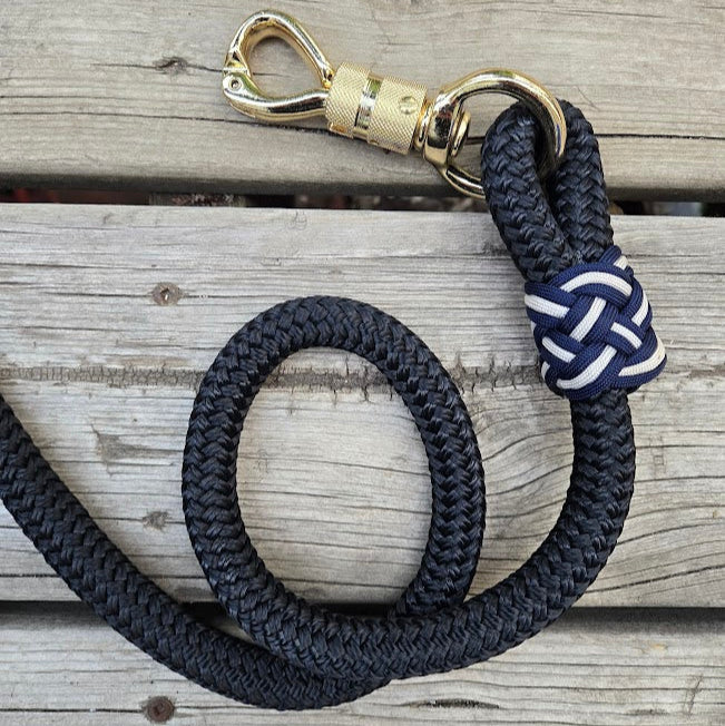 SB 5/8" Black/ White weighted lead rope