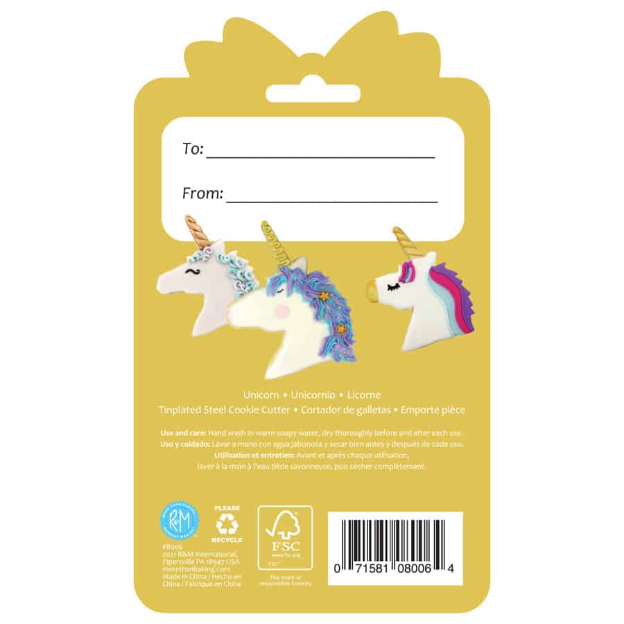 Unicorn Cookie Cutter 4.25" Carded