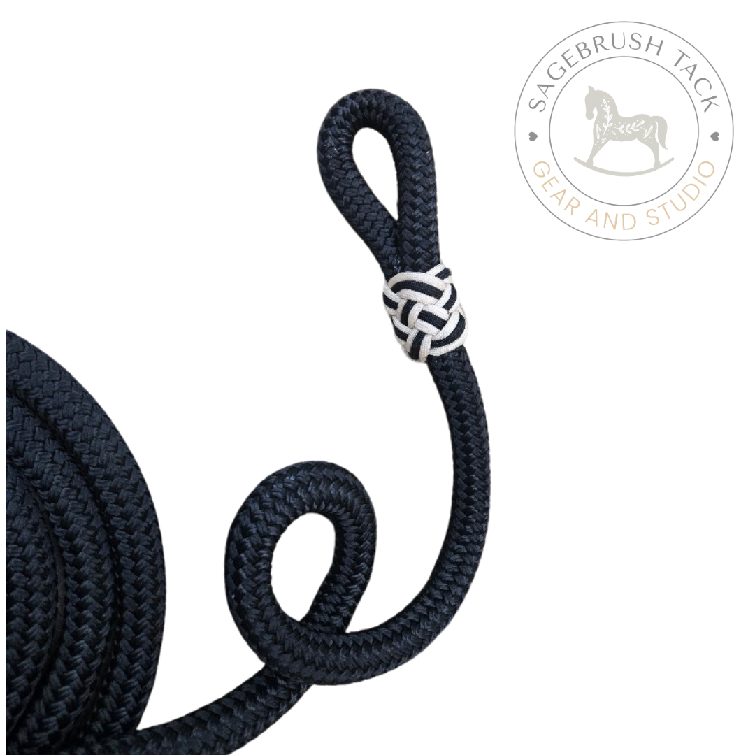 SB 5/8" Black/ White weighted lead rope