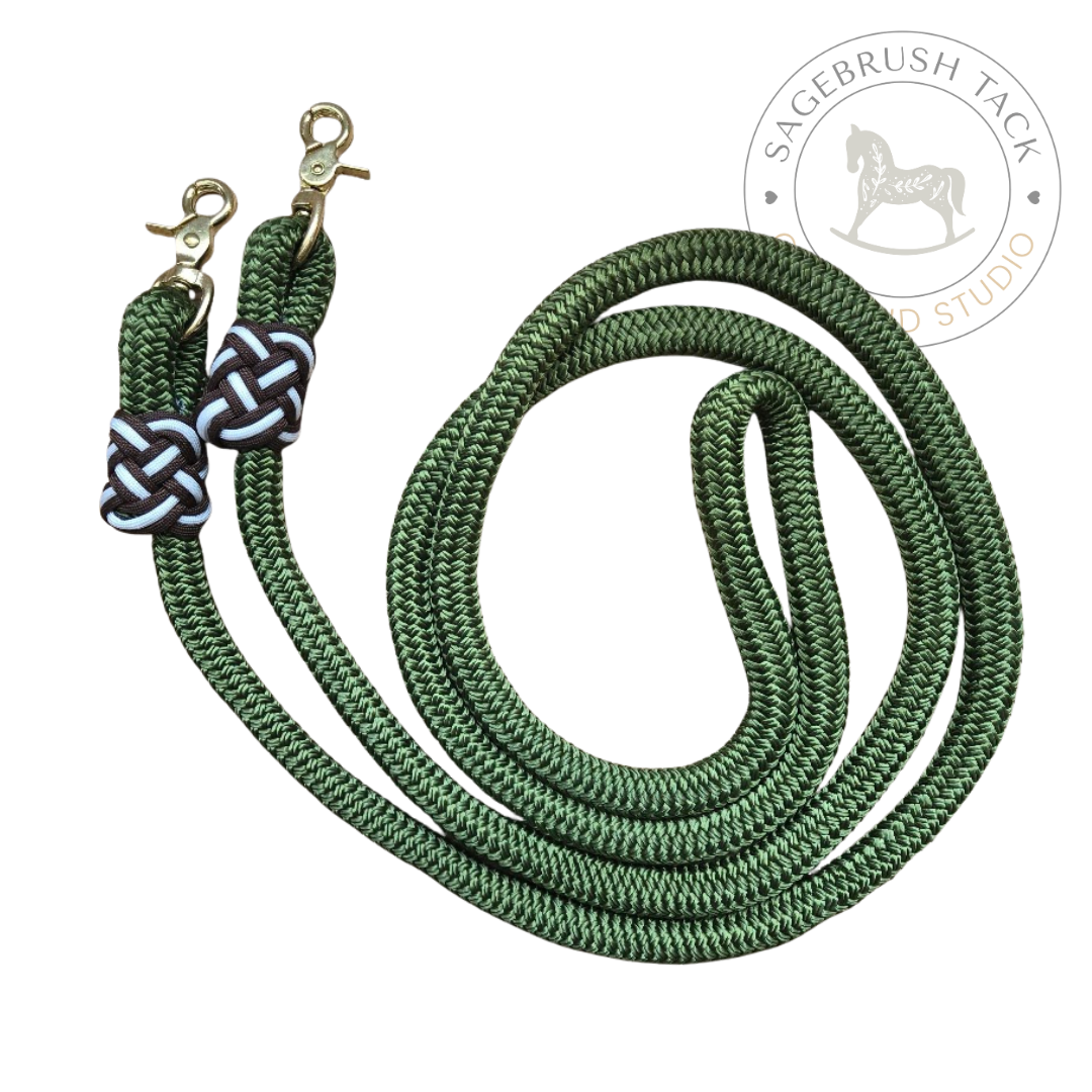 SB 5/8" custom hand-dyed loop reins