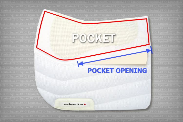 EquineLux Shock-Reducing™ dressage saddle pad with cotton lining and pockets for shims