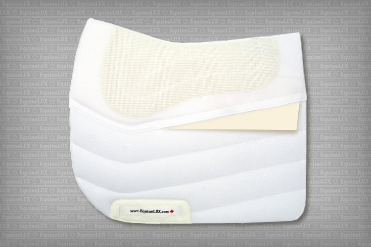 EquineLux Shock-Reducing™ dressage saddle pad with cotton lining and pockets for shims