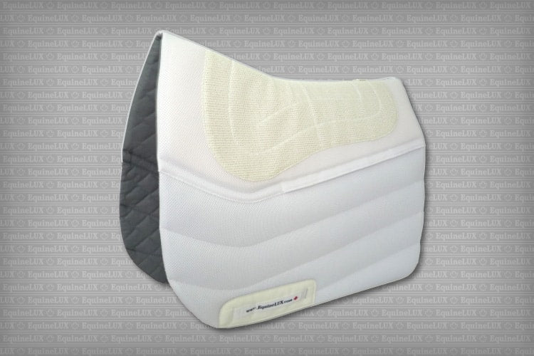 EquineLux Shock-Reducing™ dressage saddle pad with cotton lining and pockets for shims
