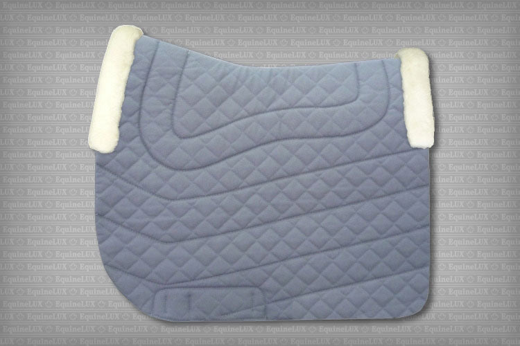 EquineLux Sweat-Wicking™ non-slip saddle pad with sheepskin trim and cotton lining (no pockets)