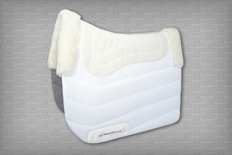 EquineLux Sweat-Wicking™ non-slip saddle pad with sheepskin trim and cotton lining (no pockets)