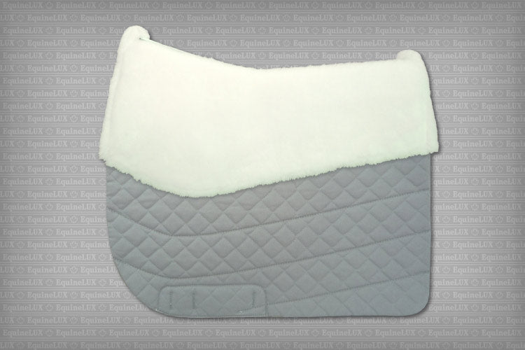 EquineLux PRESSURE-RELIEVING™ saddle pad with sheepskin lining, rolls, and pockets for shims