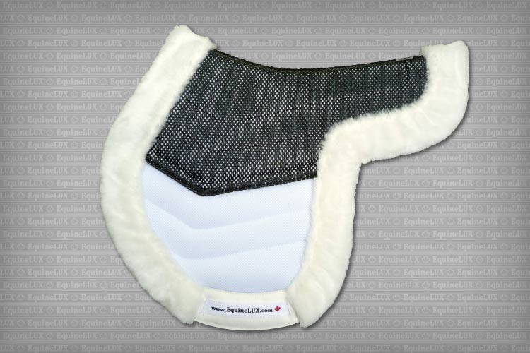 EquineLux Easy-Adjustable™ saddle pad with fleece contour roll, cotton lining and pockets for shims: (2 colours available)