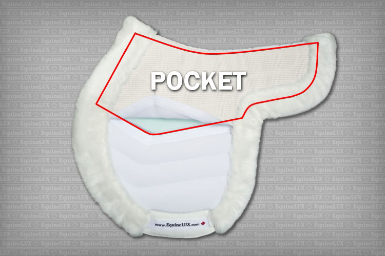 EquineLux Easy-Adjustable™ saddle pad with fleece contour roll, cotton lining and pockets for shims: (2 colours available)