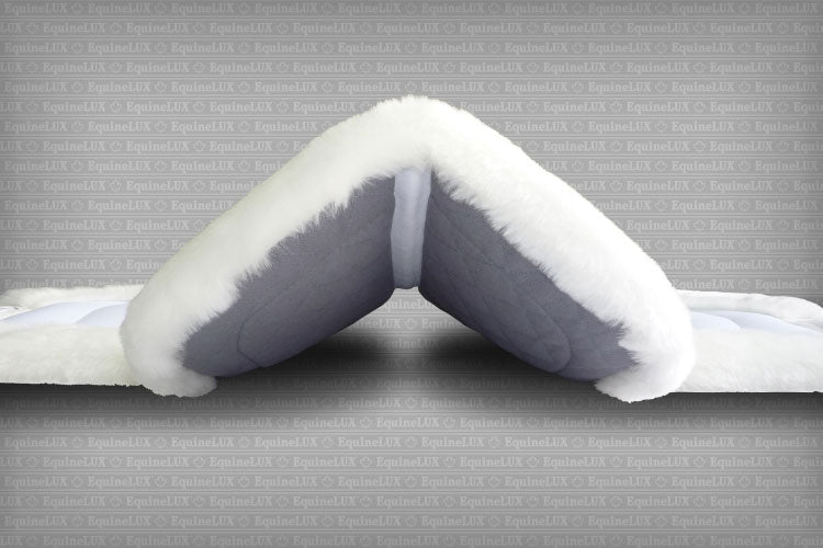 EquineLux Easy-Adjustable™ saddle pad with fleece contour roll, cotton lining and pockets for shims: (2 colours available)
