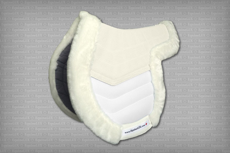 EquineLux Easy-Adjustable™ saddle pad with fleece contour roll, cotton lining and pockets for shims: (2 colours available)