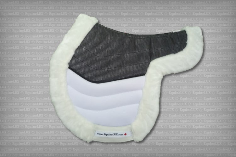 EquineLux Edge-Contoured™ saddle pad with fleece contour roll and cotton lining (no pockets)