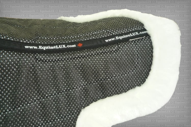 EquineLux Edge-Contoured™ saddle pad with fleece contour roll and cotton lining (no pockets)