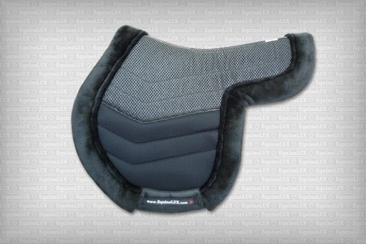 EquineLux Edge-Contoured™ saddle pad with fleece contour roll and cotton lining (no pockets)