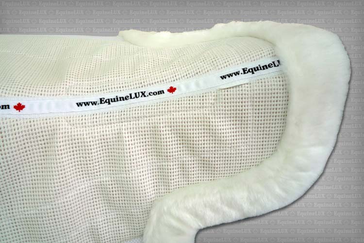 EquineLux Edge-Contoured™ saddle pad with fleece contour roll and cotton lining (no pockets)