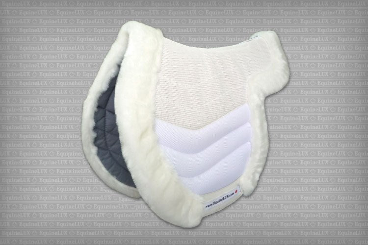 EquineLux Edge-Contoured™ saddle pad with fleece contour roll and cotton lining (no pockets)
