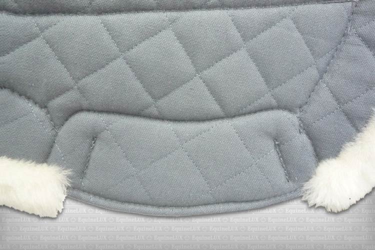 EquineLux Easy-Adjustable™ saddle pad with sheepskin lining/contour roll, and pockets for shims (3 colours available)