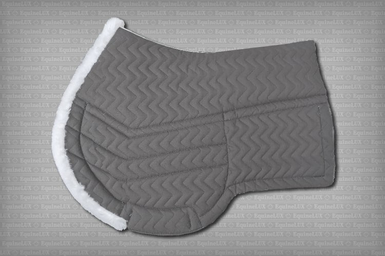 EquineLux Competition Number™ saddle pad with cotton lining, contour roll, and pockets for shims