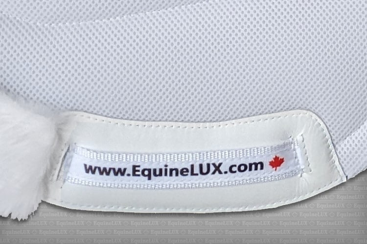 EquineLux Competition Number™ saddle pad with cotton lining, contour roll, and pockets for shims