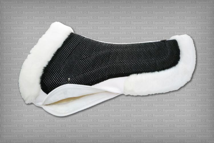 EquineLux BufferLUX™ jumper half pad with front/back fleece trim and pockets (non-slip underside)