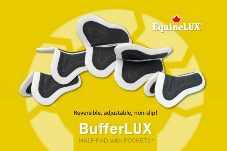 EquineLux BufferLUX™ jumper non-slip reversible half pad with pockets