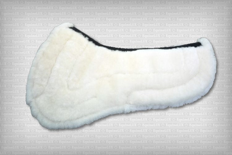 EquineLux ComfortLUX™ jumper half pad with sheepskin lining, sheepskin pommel / cantle rolls, and pockets