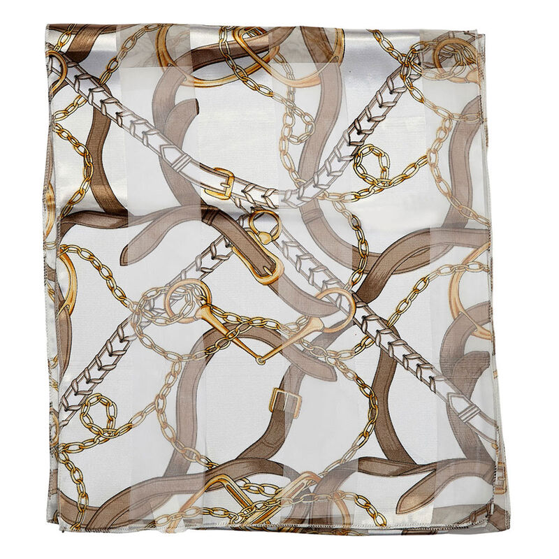 Satin Stripe English Motif Scarf