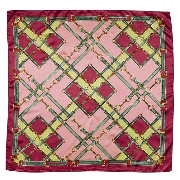 Silky Scarf - Snaffle Bit Plaid 36" x 36"