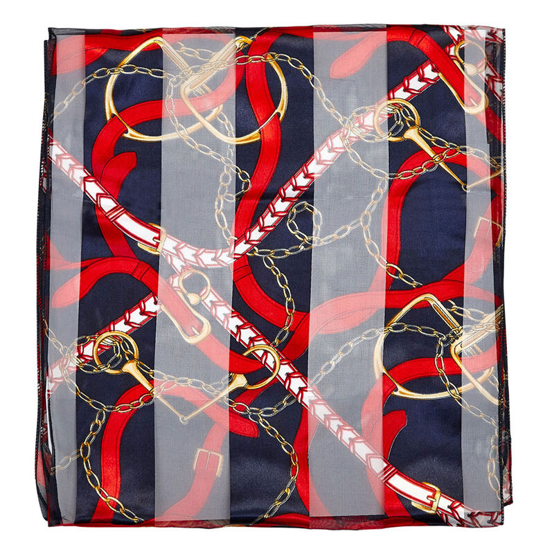 Satin Stripe English Motif Scarf
