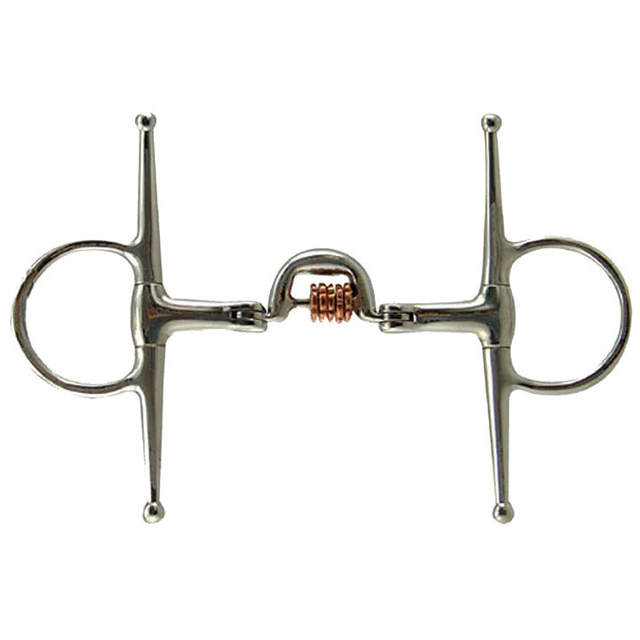 Coronet Full Cheek Snaffle with Half Moon & Copper Rollers- 5"