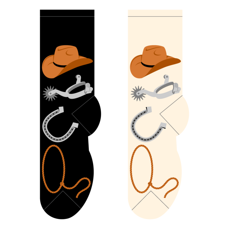 Foozys Mens' Socks - Cowboy Hats & Spurs