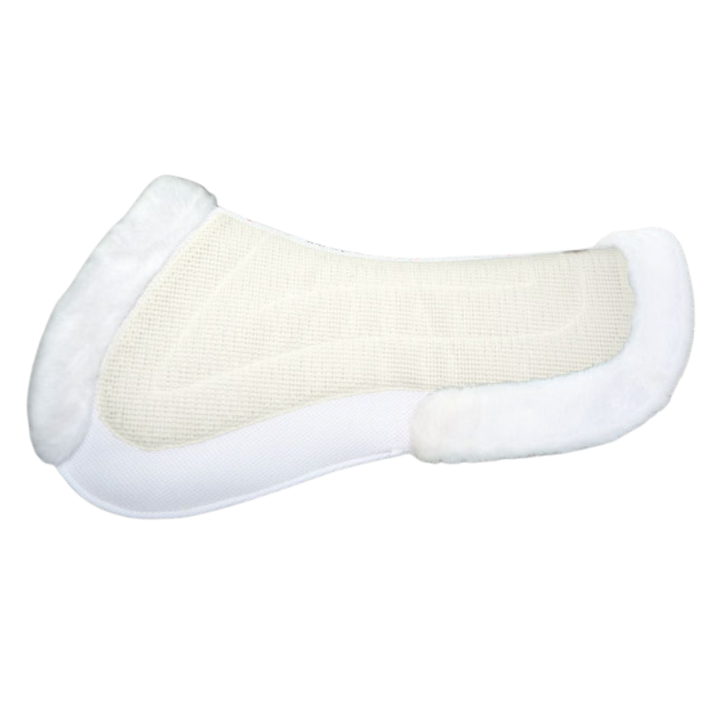 EquineLux BufferLUX™ jumper half pad with front/back fleece trim and pockets (non-slip underside)