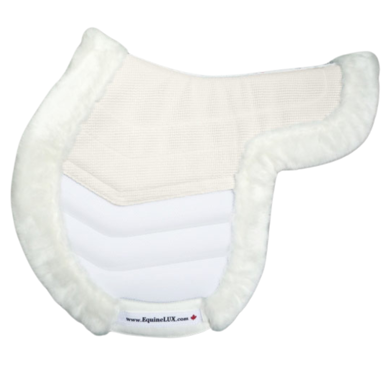 EquineLux Easy-Adjustable™ saddle pad with fleece contour roll, cotton lining and pockets for shims: (2 colours available)
