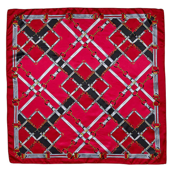 Silky Scarf - Snaffle Bit Plaid 36" x 36"
