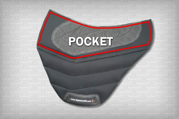EquineLux Bareback SHOCK-REDUCING™ endurance saddle pad with cotton lining and pockets for shims