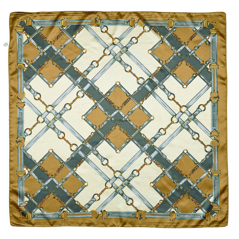 Silky Scarf - Snaffle Bit Plaid 36" x 36"