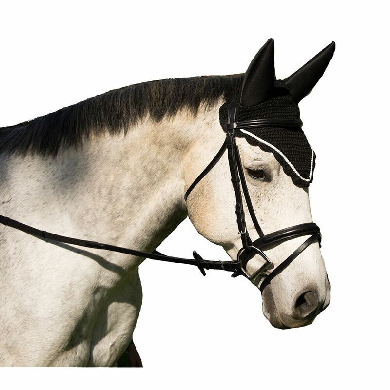 Noise Reducing Fly Veil - Black with White Piping
