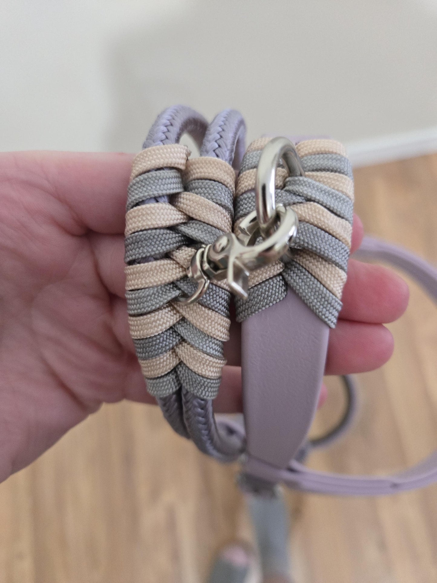 SB Lavender Biothane Endurance adjustable halter / bridle combo with removable noseband/ bitless bridle converter and optional bit attachments