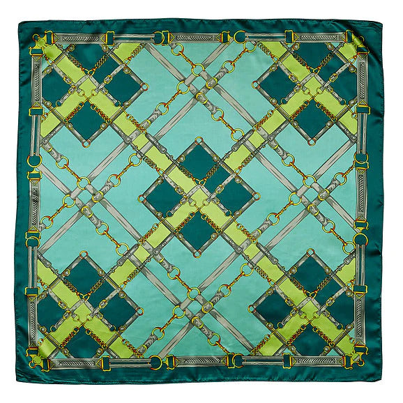 Silky Scarf - Snaffle Bit Plaid 36" x 36"