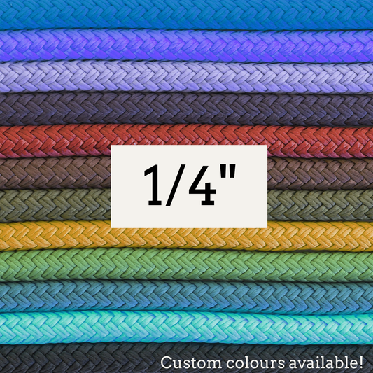 SB 1/4" Hand-dyed semi-stiff double braid yacht rope