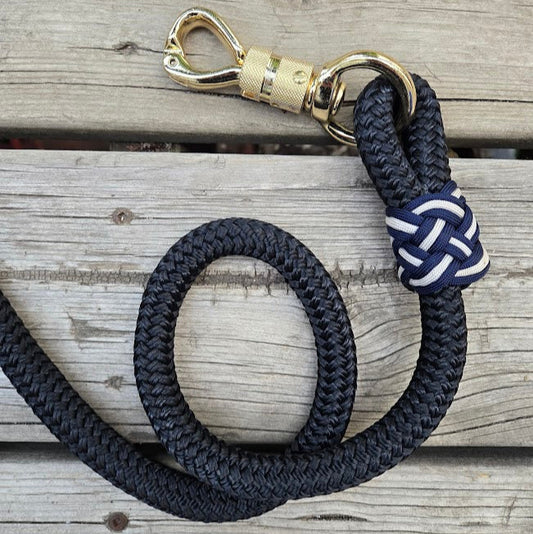 SB 5/8" Black/ White weighted lead rope