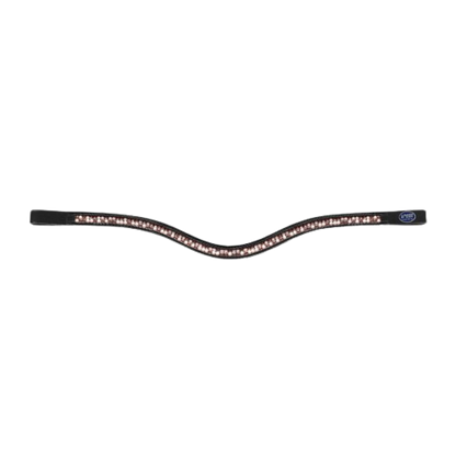Passier Waved Browband with Premium Pearl Rosé Crystals - Sagebrush Tack