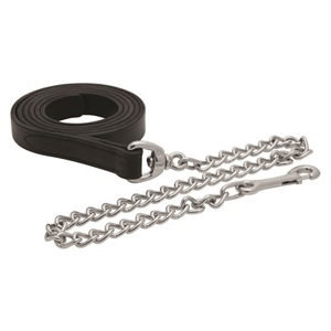 Perri's 1" Black Leather Lead w/Chrome 30" Chain - Sagebrush Tack