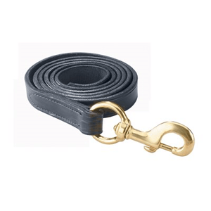 Perri's 3/4" Black Leather Lead w/Brass Snap - Sagebrush Tack