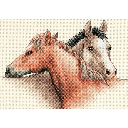 Horses Cross Stitch Kit 7" x 5"