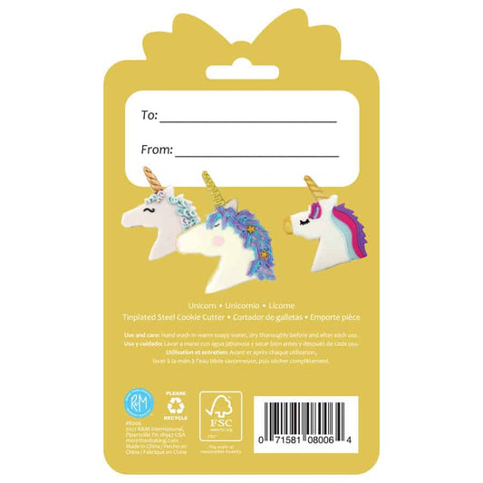 Unicorn Cookie Cutter 4.25" Carded
