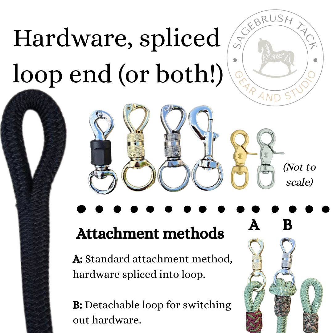 SB 5/8" Reins with Middle Clip - Black