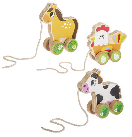 Ganz Wooden Farm Pull Toys - Set of 3