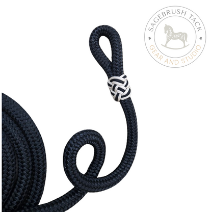 SB 5/8" Black/ White weighted lead rope
