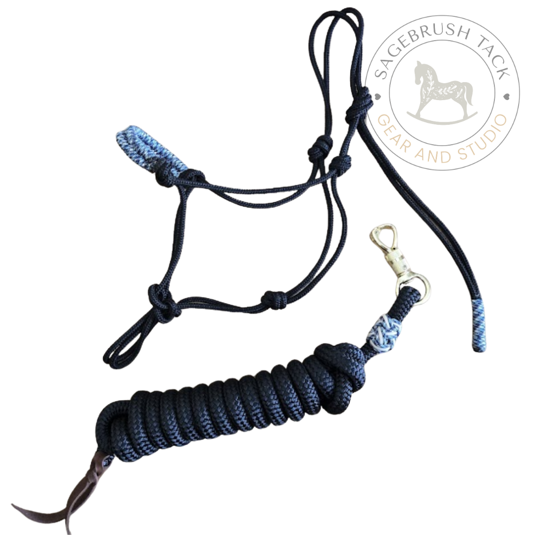 SB Machine-dyed custom rope halter and lead set