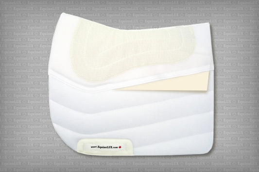 EquineLux Shock-Reducing™ dressage saddle pad with cotton lining and pockets for shims